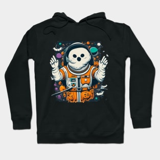 Funny Halloween Boo Ghost Pumpkin Astronaut Hoodie